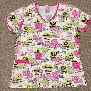 Sponge bob scrub top Small